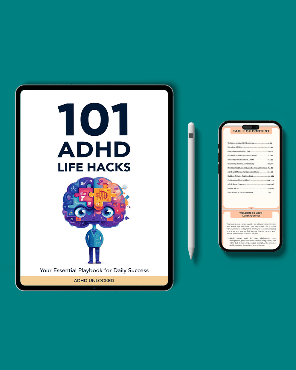 101 ADHD LIFE HACKS - Digital Printable Ebook